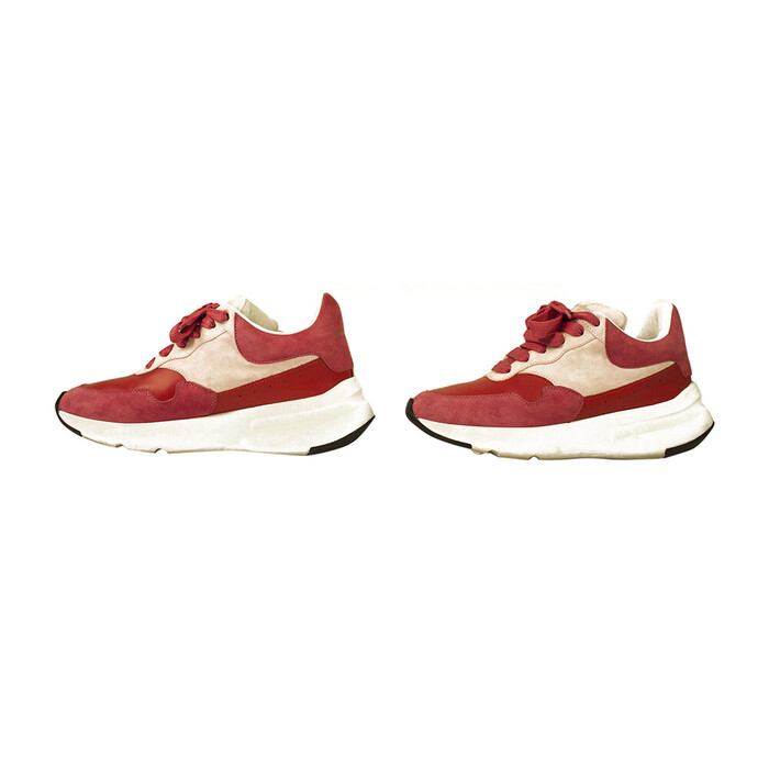 ALEXANDER MCQUEEN Oversized Runner Low-Top Sneakers JOEY Red & baby pink size 37,5