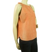 Jo Peters NEW 100% Leather Suede Salmon Pink Cami Sleeveless Top