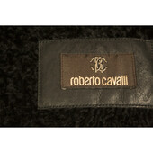 Roberto Cavalli Genuine Fur Shearling Lamb Zipper Jacket Coat size 48