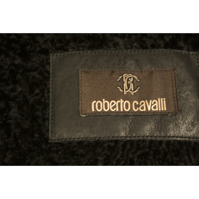 Roberto Cavalli Genuine Fur Shearling Lamb Zipper Jacket Coat size 48