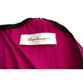 T - Bags Los Angeles Fuchsia with Beaded Bib Racer Back Maxi Dress