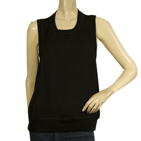 Dsquared2 D2 Black Sleeveless 100% Silk Tank Top Blouse size 42