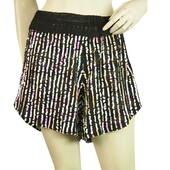 Studio 85 Black with Multicolor Sequins Clubwear Shorts Trousers Pants