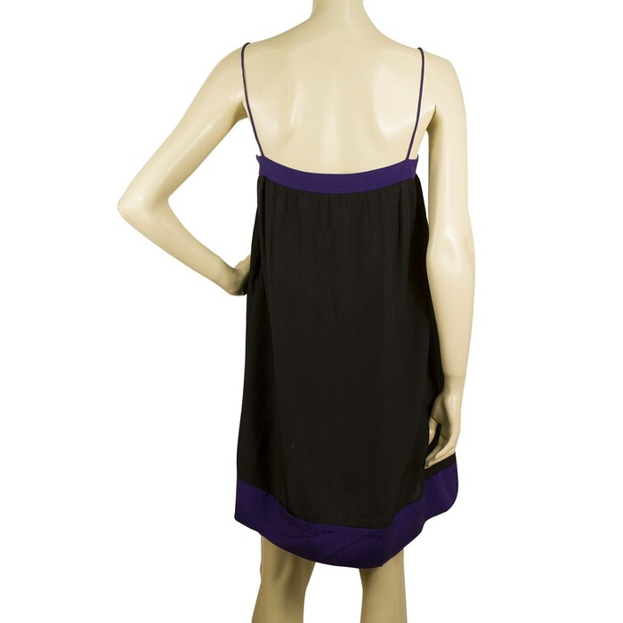 Alexander Wang Black & Purple Spaghetti Straps Mini Dress size 4