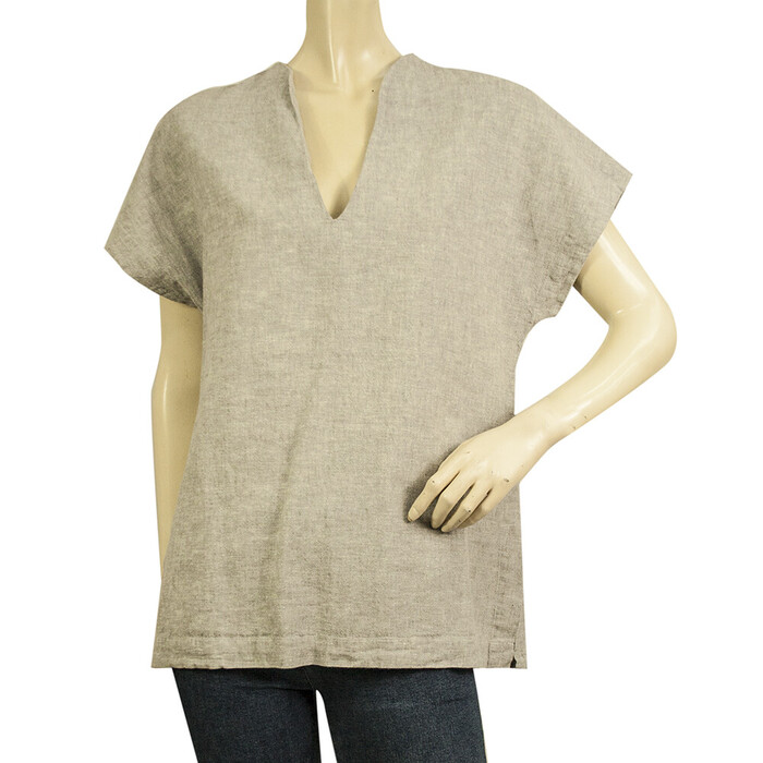 Philosophy Gray Cotton Linen Tunic Top Blouse - Size S