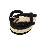 Stephan Janson Black & White Braided Rope Viscose Women's Waist BELT size 44