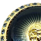 Versace Vintage Medusa Head Shank Button with dark Green color lacquer forming rays