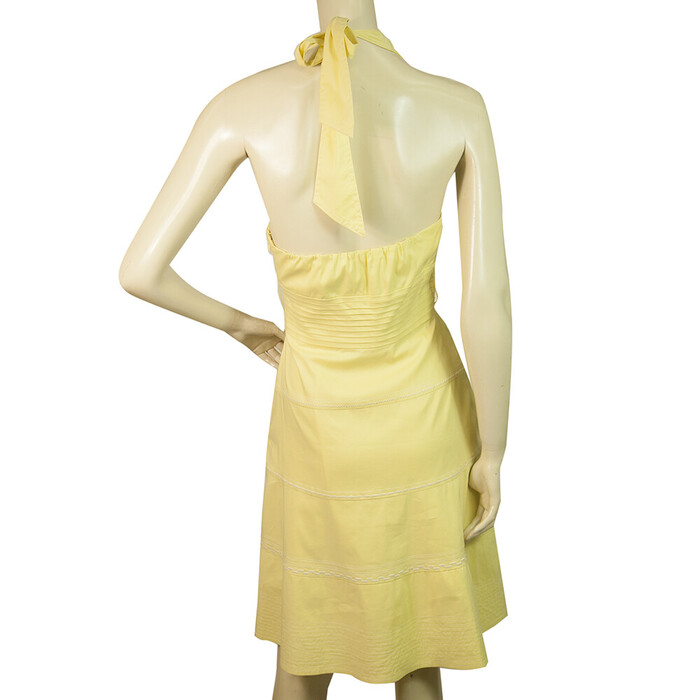 BCBG Max Azria Yellow Halter Neckline Sleeveless Mini Length Dress size 0