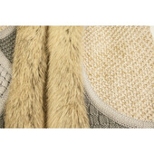 Emilio Pucci Beige Gray Renard Lapin Fur Wool Vest Sleeveless Jacket Gillet 42