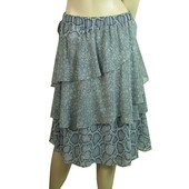 Michael Michael Kors Blue Ruffled Snake Pattern Midi Knee Length Skirt Size S