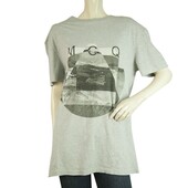 McQ Alexander McQueen Gray Cotton Short Sleeves Relaxed T- Shirt Top Size M