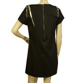 Zadig & Voltaire Ranon Black Jacquard Studded Short Sleeves mini dress size S