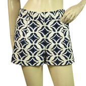 Diane von Furstenberg DVF Naples White Blue Summer Shorts Trousers Pants size 6