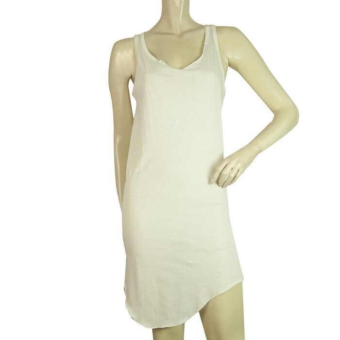 Rundholz White Bodycon Asymmetrical Length Cotton Sleeveless Tank Mini Dress sz S