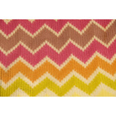 Missoni Pink Yellow Blue Lollipop Zig Zag Signature Viscose Knit Scarf Shawl