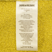 Zadig & Voltaire Deluxe Verone Metallic Yellow Long Cardi Cardigan Jacket size S