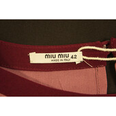 Miu Miu Brown Pink Burgundy 100% Silk Short Sleeve Mini Dress size 42 It