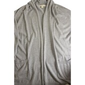 Michael by Michael Kors Gray Cotton Knit Long Open Front Cardigan Cardi sz L