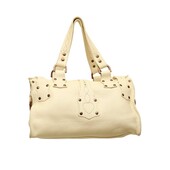 Mulberry Blenheim Roxanne Cream Stitched Pebbled Leather studded handbag