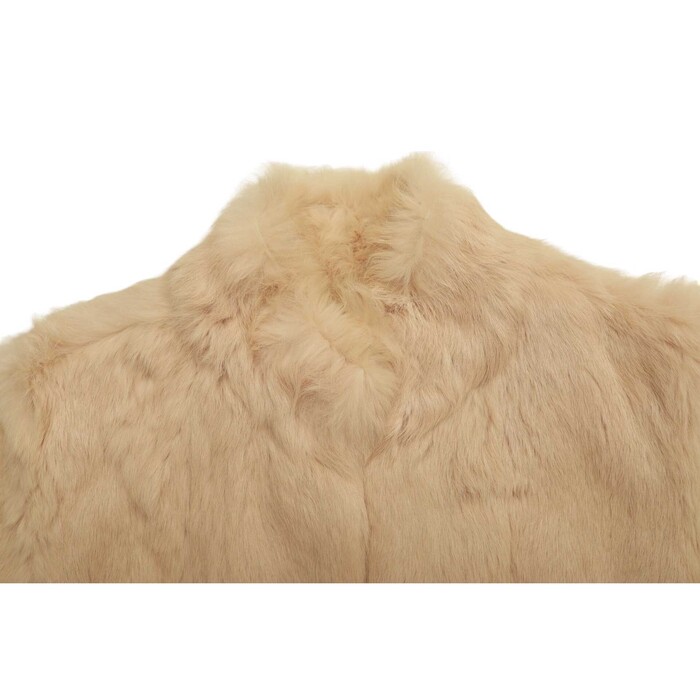 Matthew Williamson Beige Rabbit Fur 3/4 Sleeve Bolero Jacket Coat sz 10UK