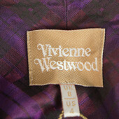 New Vivienne Westwood Abel Purple 100% Silk Jacquard Asymmetric Cape size UK 8