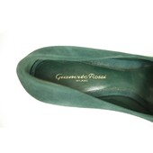 Gianvito Rossi Teal See Green Suede Peep Toe Pumps Slim High Heels Shoes sz 41