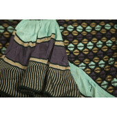 M Missoni Black & Multicolor Knitted Long Sleeve Ruffle knee length dress 42 IT