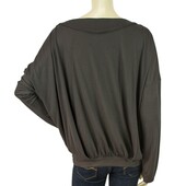 Vanessa Bruno Athe Gray Pleated Front Dolman Long Sleeve Blouse Top Sz 2