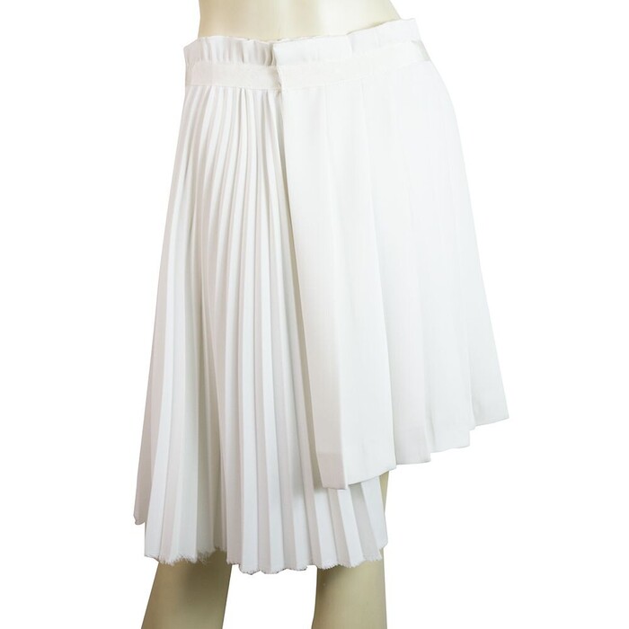 Ermanno Scervino White Asymmetric Pleated High Waist Skirt size 40