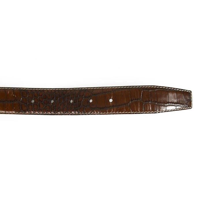 JOOP! Brown Croco Embossed Men's Leather Belt w. Silver Tone Buckle size 95