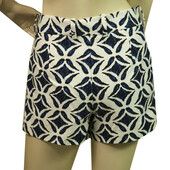 Diane von Furstenberg DVF Naples White Blue Summer Shorts Trousers Pants size 6