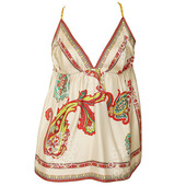 Etro Multicolor Paisley camisole top, spaghetti straps 100% silk Cami size 42