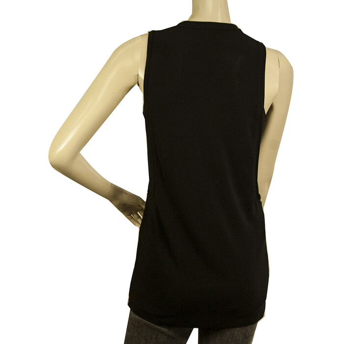 Neil Barrett Black Long Length Sleeveless Style Tank T-Shirt Top Size S