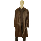 Ermenegildo Zegna brown reversible leather long coat & raincoat size XXL