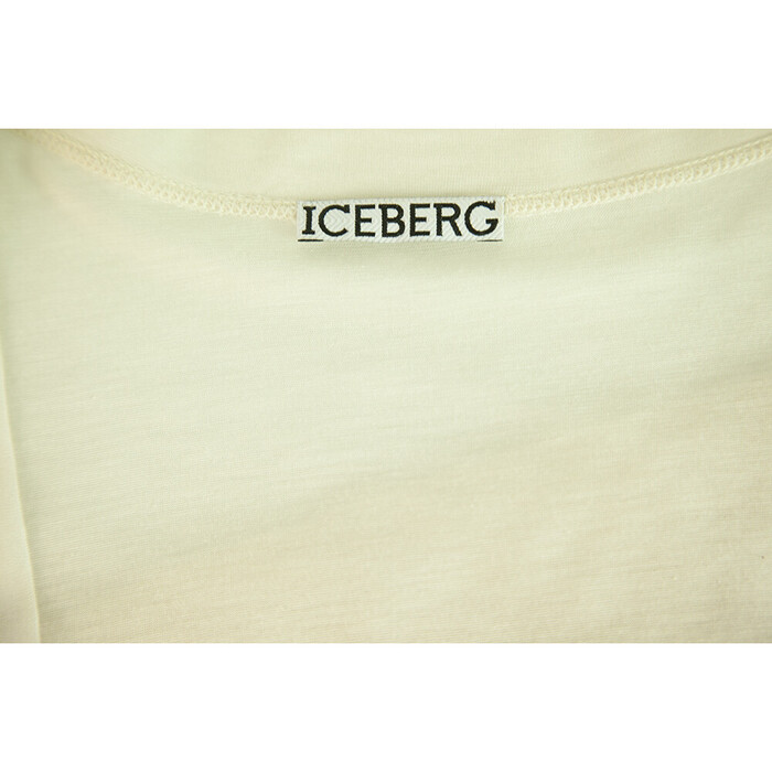 Iceberg Off White Relaxed Oversize Style V Neckline Long T-Shirt Top Size XS