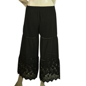 Twin Set Simona Barbieri Black Cropped Pants 100% Cotton Summer Trousers sz XS