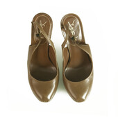 Yves Saint Laurent YSL Tribute TRIBTOO Tan Brown leather Slingback Heels 38.5