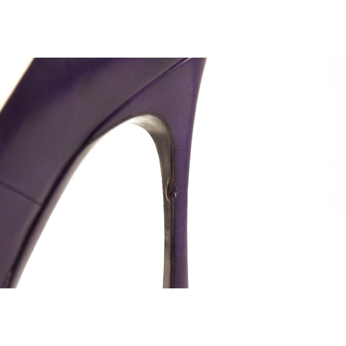 Yves Saint Laurent YSL Tribute Purple Leather Round toe Platform Heels Pumps 37