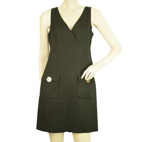 Michael By Michael Kors Black Sleeveless Gold Buttons Mini Length dress size 6