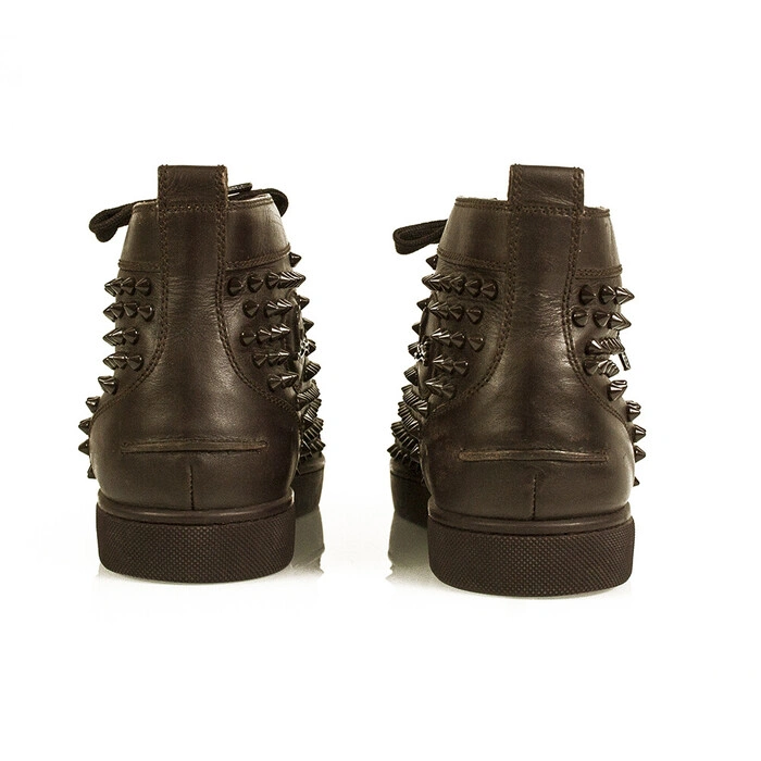 Christian Louboutin Brown Leather Mens Louis Allover Spikes High
