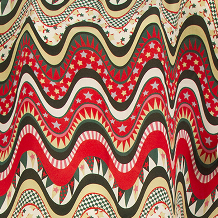Missoni Multicolor Pattern Red Waves Cotton Blend Summer Trousers Pants Size 40