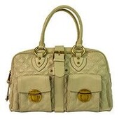 Authentic Marc Jacobs Venetia Quilted Bag in Ivory Leather