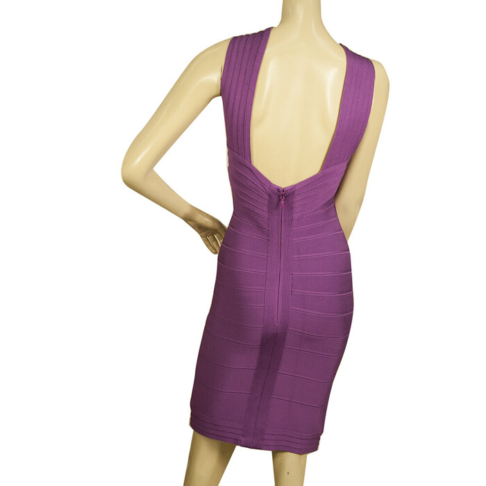 Herve Leger Purple Bandage Bodycon Sleeveless Mini length Dress size M