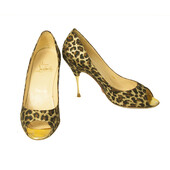 Christian Louboutin Leopard Print Yoyospina 100 Giaguaro Pumps heels peep toes