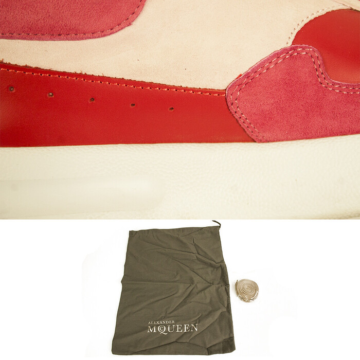 ALEXANDER MCQUEEN Oversized Runner Low-Top Sneakers JOEY Red & baby pink size 37,5