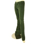 American Retro Dark Green Flare Leg Corduroy Cords Trousers Pants sz 25