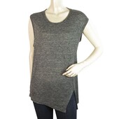 Isabel Marant Etoile Anthracite Gray Linen Long Blouse Top with Slit size S