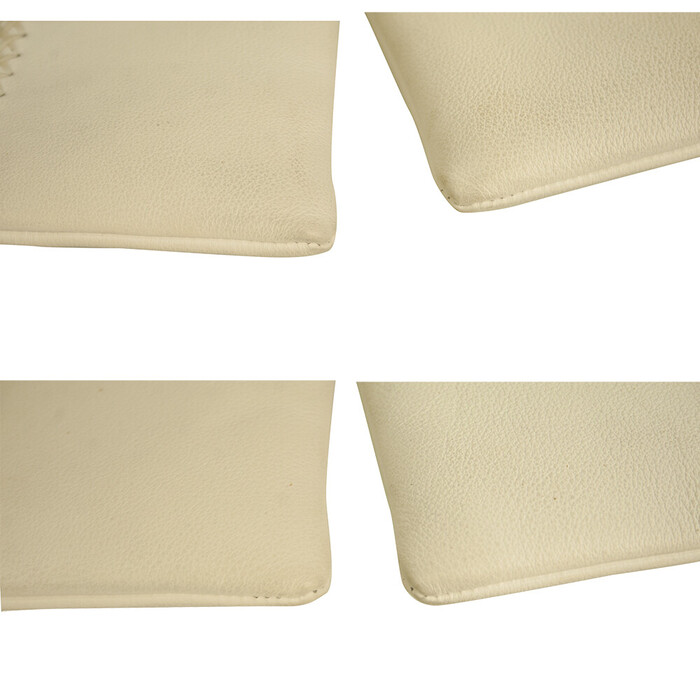 Callista Crafts off white leather with brown braided wristlet clutch bag handbag