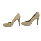 Gianvito Rossi Taupe Suede Round Toe Pumps Slim High Heels Shoes size 37