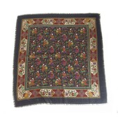 Oriental Multicolor Square Foulard Scarf Colorful Print, superb